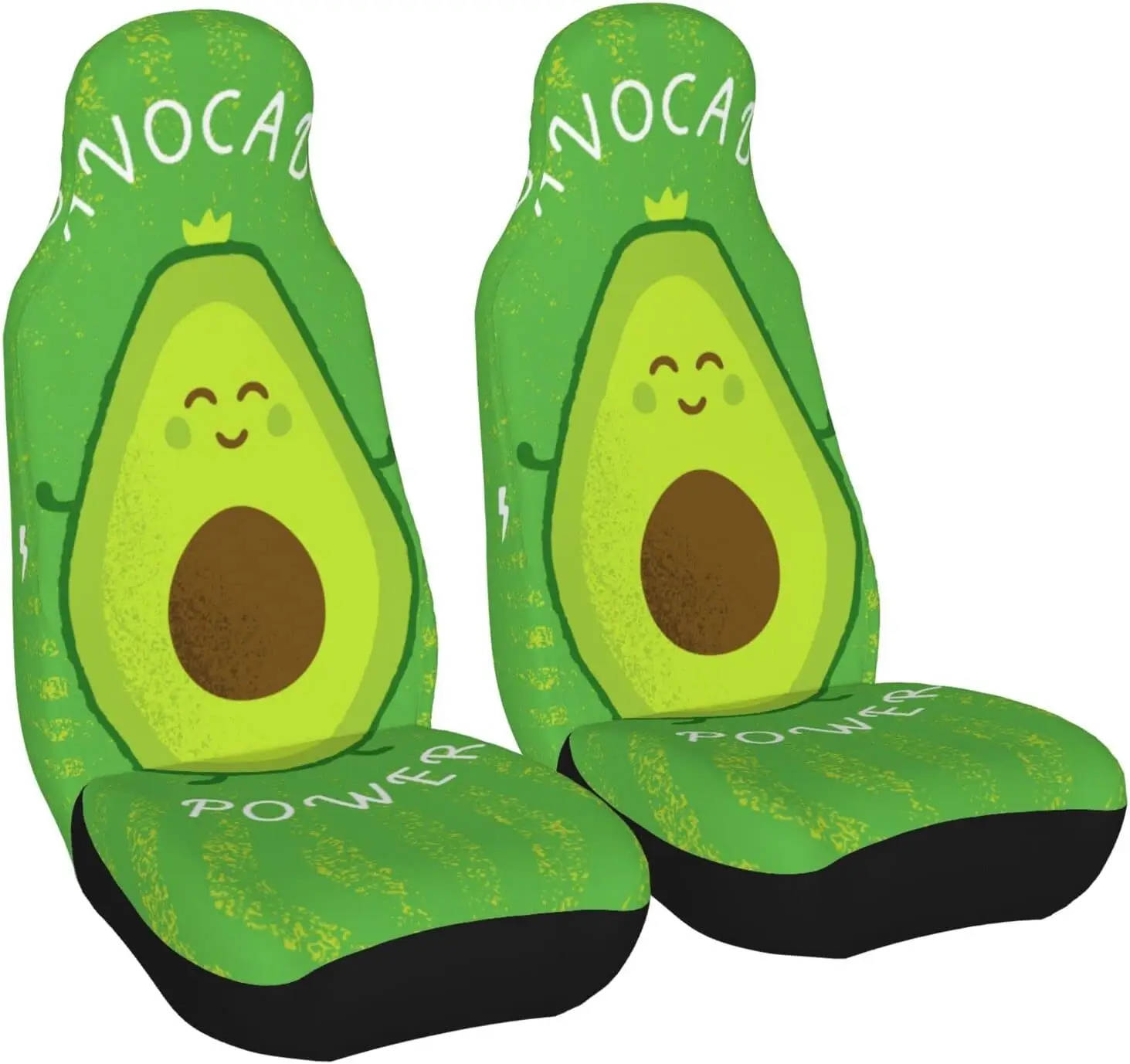 Чехлы для автомобильных сидений, универсальные защитные накидки на передние сиденья автомобиля, с авокадо, подходят для большинства автомобилей, внедорожников, седанов, грузовиков, 2 шт.