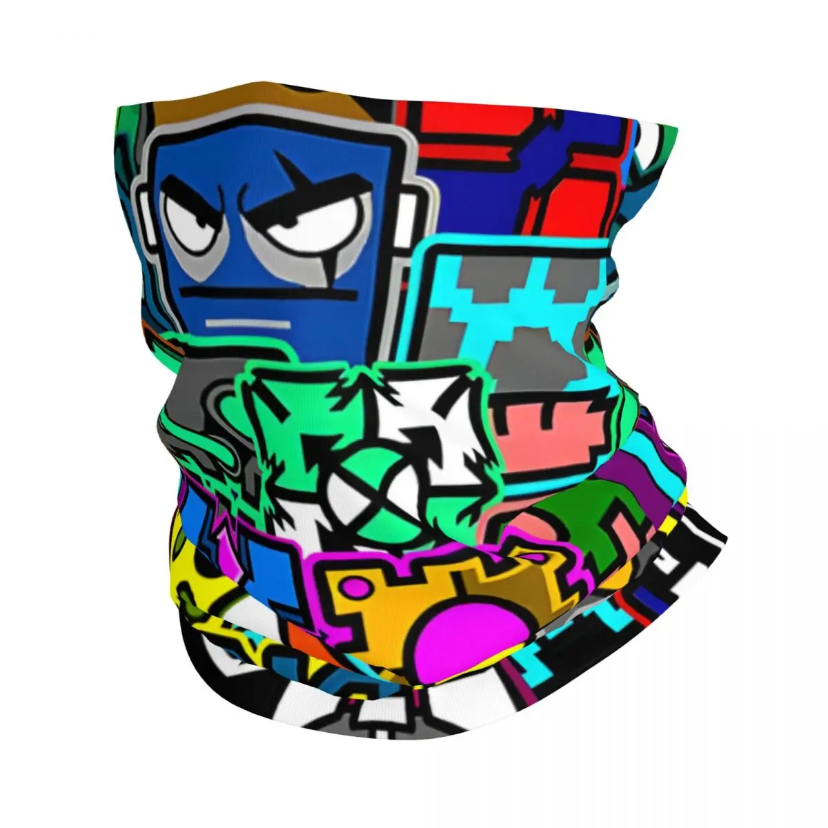 Geometrie Patroon Motorcross Bandana Nek Gaiter Gedrukt Geometrie Dash Spel Gezicht Sjaal Bivakmuts Unisex Volwassen Wasbaar