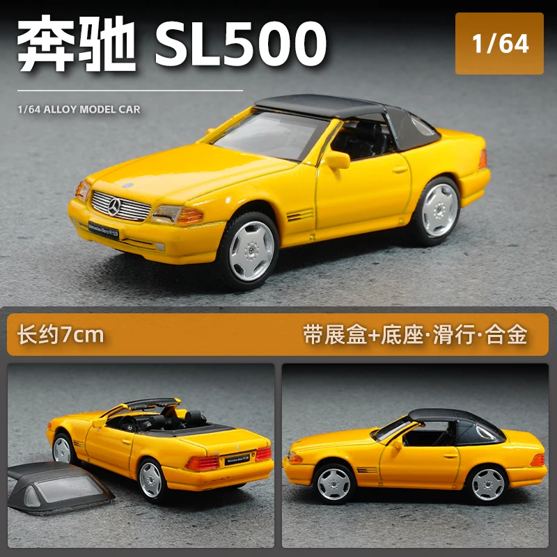 DCT 1/64 SL500& R129 alloy model simulation Car model Christmas Edition collection decoration