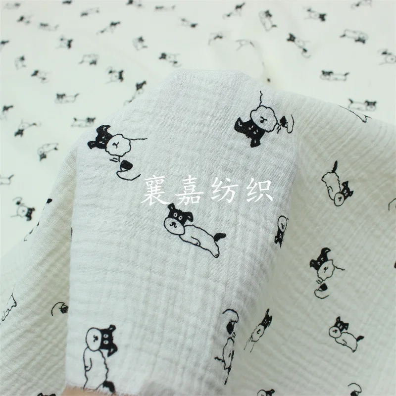 

Double Cotton Crepe, Gauze Cartoon Print, Fabric, Baby Clothing, Small Blanket Fabric