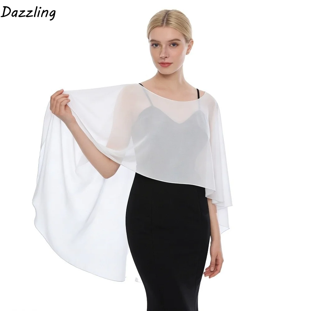 

Thin Loose Fit Chiffon Cover Up Transparent Cloak Chiffon Sunscreen Outerwear Bohemian Elegant Beach Poncho Party