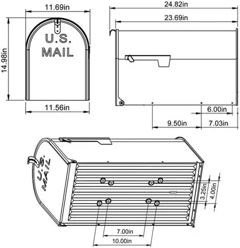 Stanley Extra-Large Capacity Galvanized Steel Grey, Post-Mount Mailbox