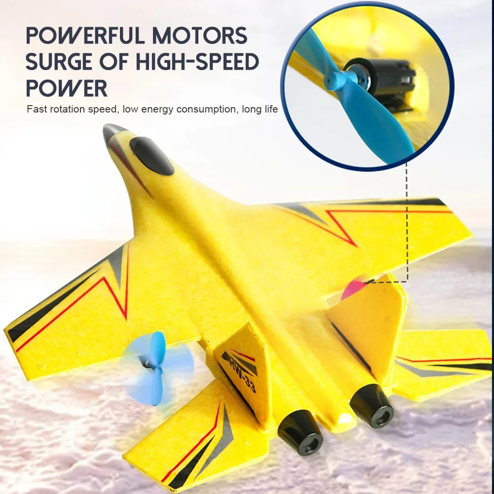 SU27 RC Plane 2.4G 2CH Remote Control Glider With LED Lights EPP Foam Hand Throwing Airplane Outdoor Boys Toys