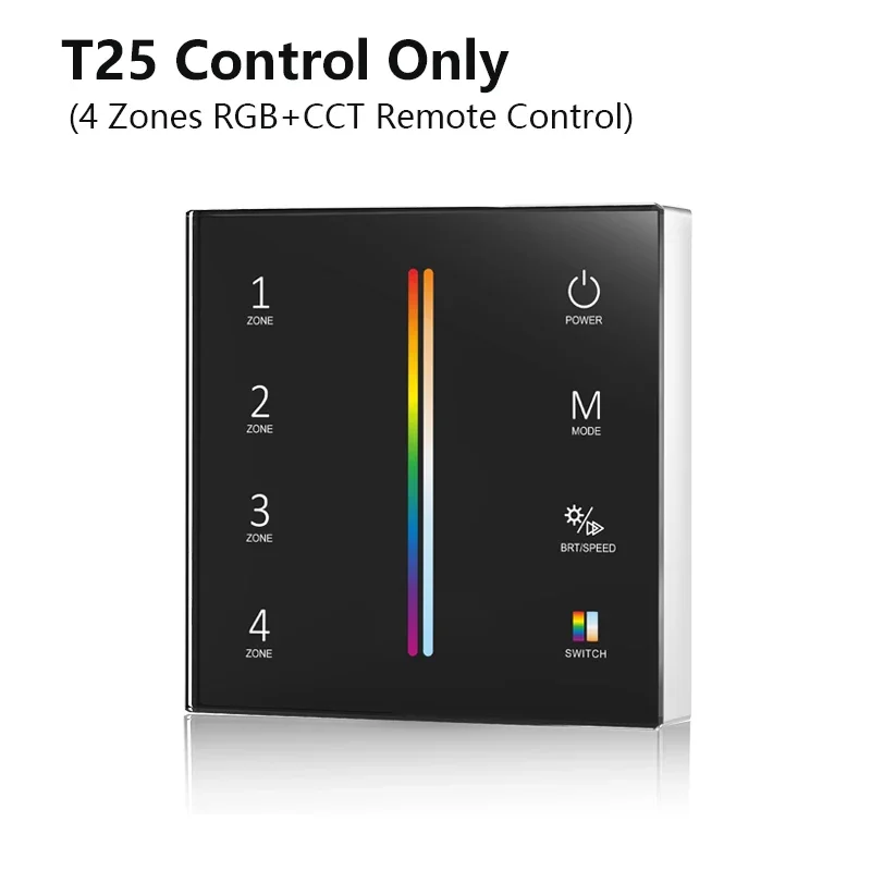 DC12V-24V Tuya Zigbee 5 in1 LED Light Dimmer per CCT/RGB/RGBW/RGBCCT Controller LED a colori con 2.4G RF Wall Touch Panel Remote