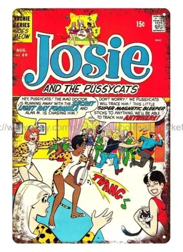 1970s comic Josie and the Pussycats metal tin sign man cave metal love wall art