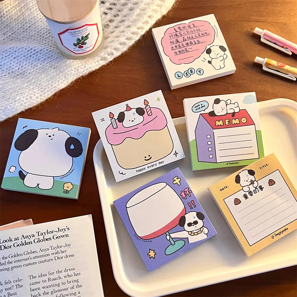 80 Sheets Cute Cartoon Dog Memo Pad Kawaii Sticky Notes Girl Diary DIY Decorative Scheduler Paper To Do List