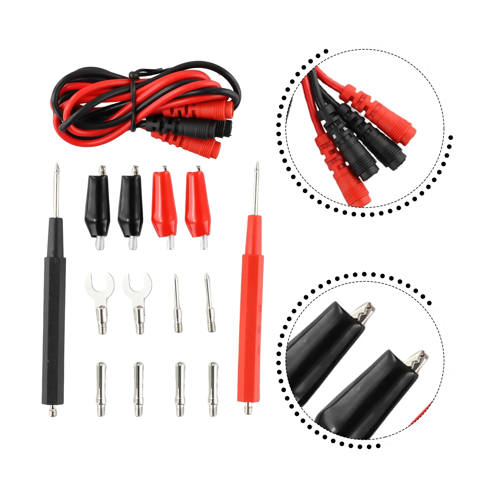 16pcs/set Multimeter Test Leads Kit Banana Plug Puncture Hook Probes Set For Electronics Combination Testing Connection Line