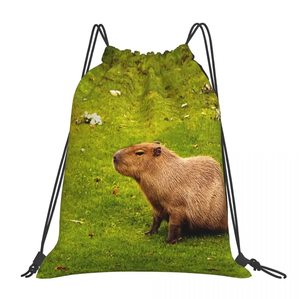 

Capybara Backpacks Fashion Portable Drawstring Bags Drawstring Bundle Pocket Sundries Bag BookBag For Man Woman School