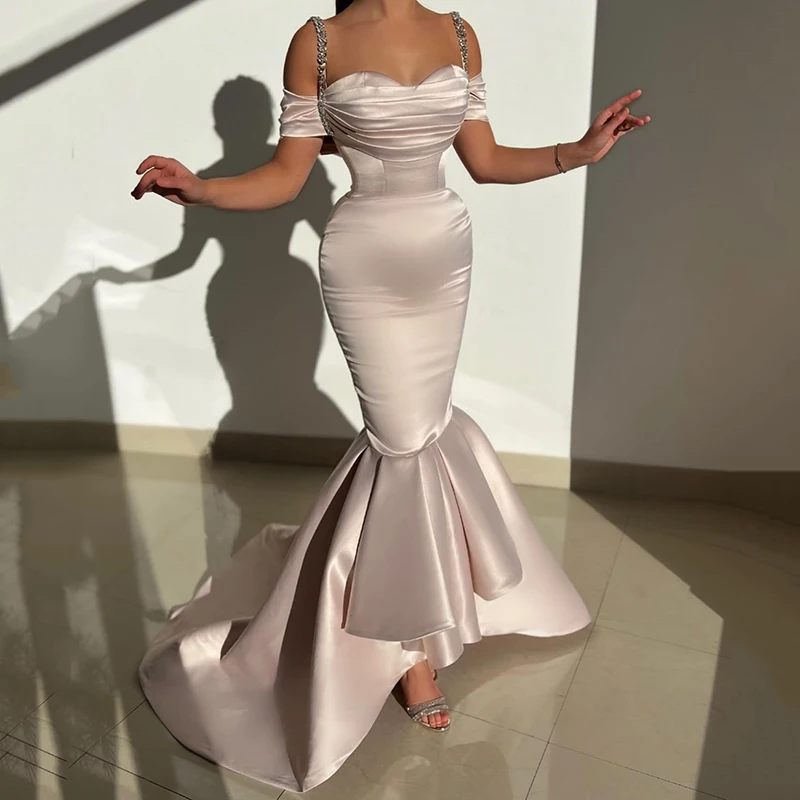 

Thinyfull Formal Mermaid Prom Evening Dresses Sweetheart Beadings Night Dress Saudi Arabia Cocktail Party Prom Gowns Plus Size