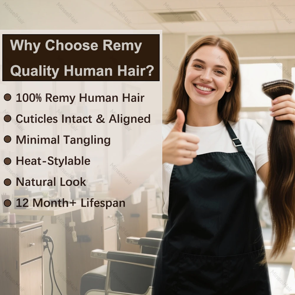 P18-60 Rambut Asli Pirang Model Jepit, Hairpiece Alami Kualitas Remy, Umur Pakai 1 TAHUN+, Lembut & Halus 120G 12-22 inci 7pcs