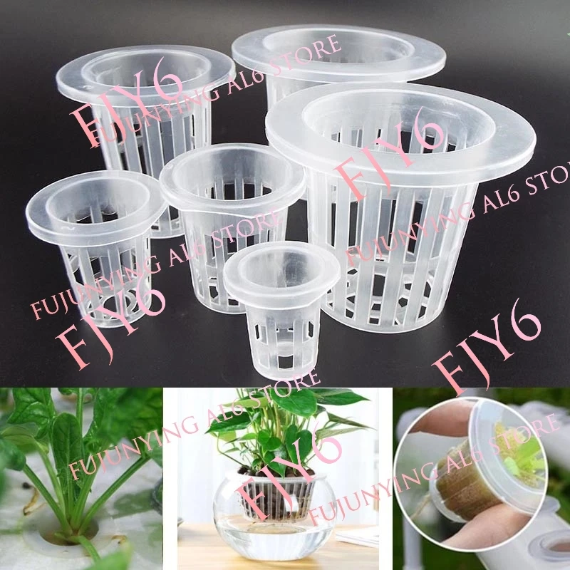 10pcs Plant Grow Net Nursery Pots Hydroponic Colonization Mesh Cup Vegetable Plant Soilless Greenhouse Plastic Basket Holder A6