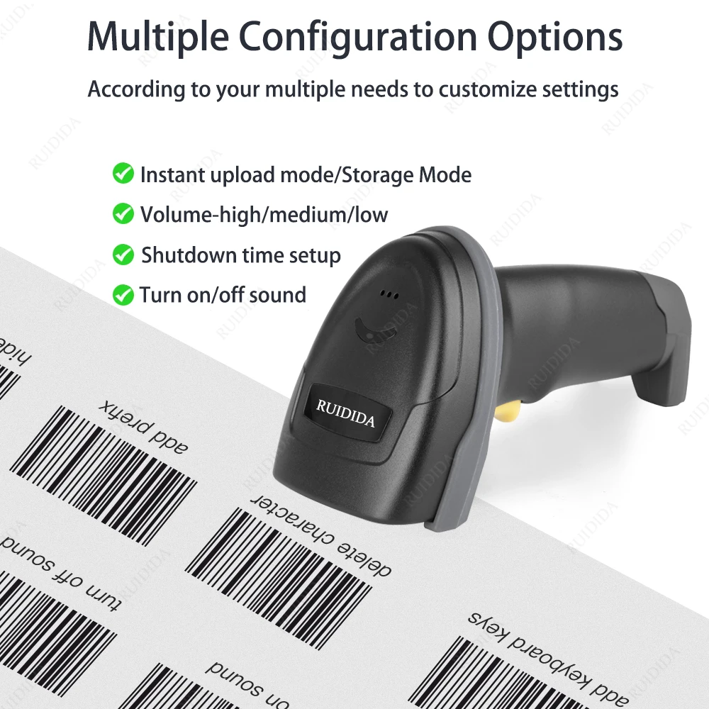 Wireless Bar Code Reader 1d 2d QR Code Scanner with charging Base Barcode Wireless Bar Reader Handheld Scanner DM Code PDF417