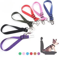 Cinto de segurança para carro, gato, cachorro, ajustável, assento para animais de estimação, clipe de chumbo, alavanca de segurança, tração, coleiras para cães, acessórios para cães