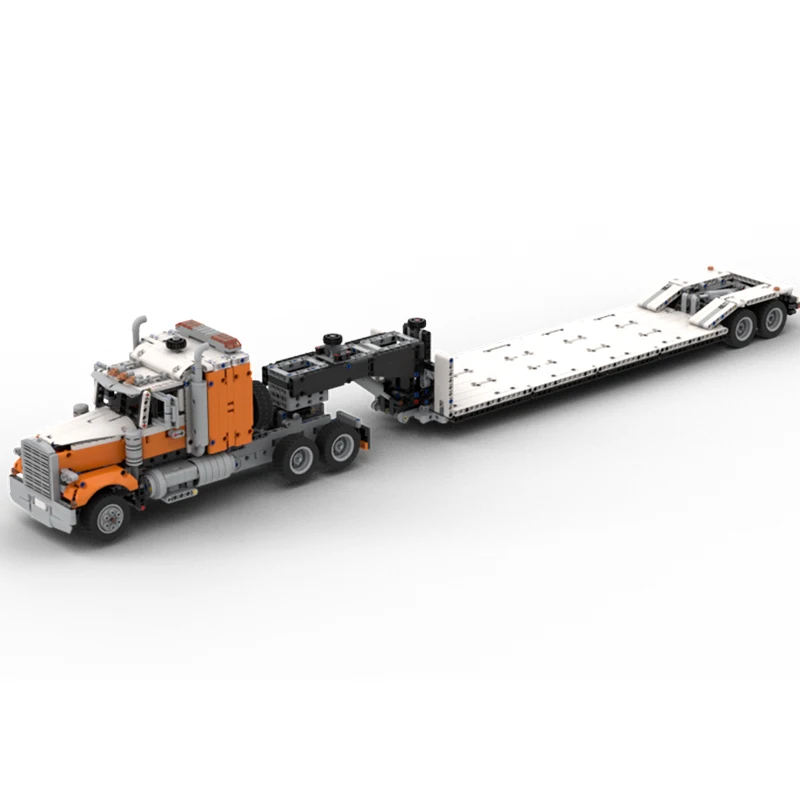 NEW MOC Truck & Gooseneck Trailer fit for Mark Anthem 42078 Building Blocks Technical Truck Cars Model DIY Bricks Toys