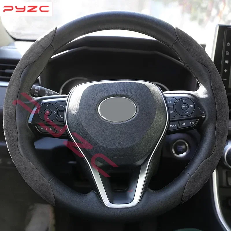 Suede 1Pair Car Steering Wheel Cover Non-slip For Ford ST LINE STLINE Mk3 Mk4 Focus Mustang Auto Anti-skid Accessories