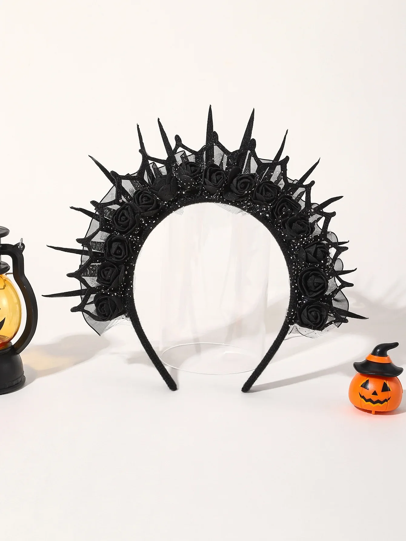 

1pcs Party Halloween Women Girls Crown Flower Witch Headwear Headband Party Photo Funny Devil Hair Accessories