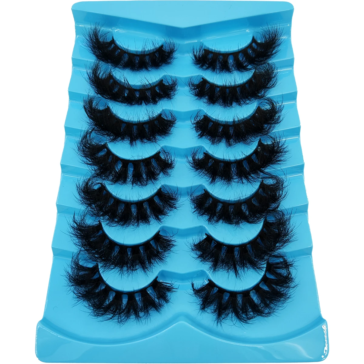 HBZGTLAD 7, doppelt flauschige 3D-künstliche Nerz-Wimpern, natürliche Verlängerung, falsche Zilien, Make-up-Werkzeug, dicke Wimpern