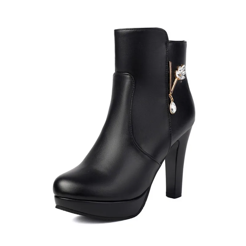 

High quality autumn and winter women's shoes Simple and elegant women's boots Round toe Banquets Retro simple and elegant