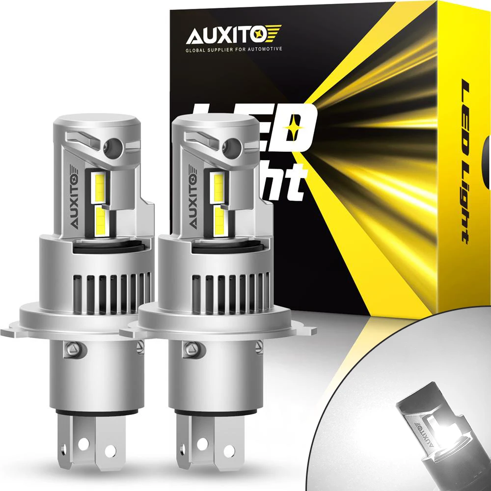 

AUXITO 2Pcs H4 9003 LED Headlight Bulbs 6000K White 100W 20000LM H4 Led High Low Beam Headlamp With A Cooling Fan Main Beam 12V