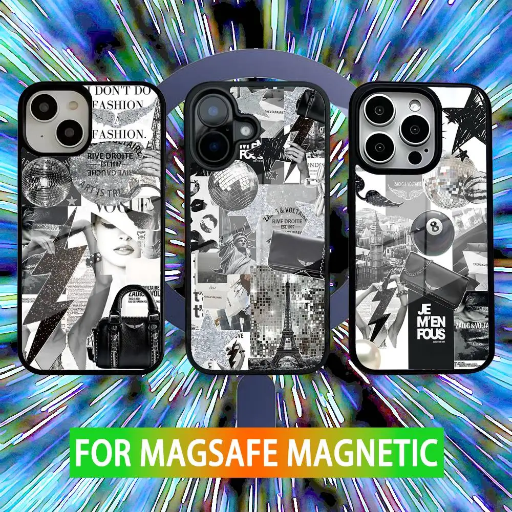 

V-Voltaires Fashion Z-Zadigs Phone Case For iPhone 16,15,14,13,12,11,Pro,Max,Plus,Mini,SE New Magsafe Magnetic Wireless Charging