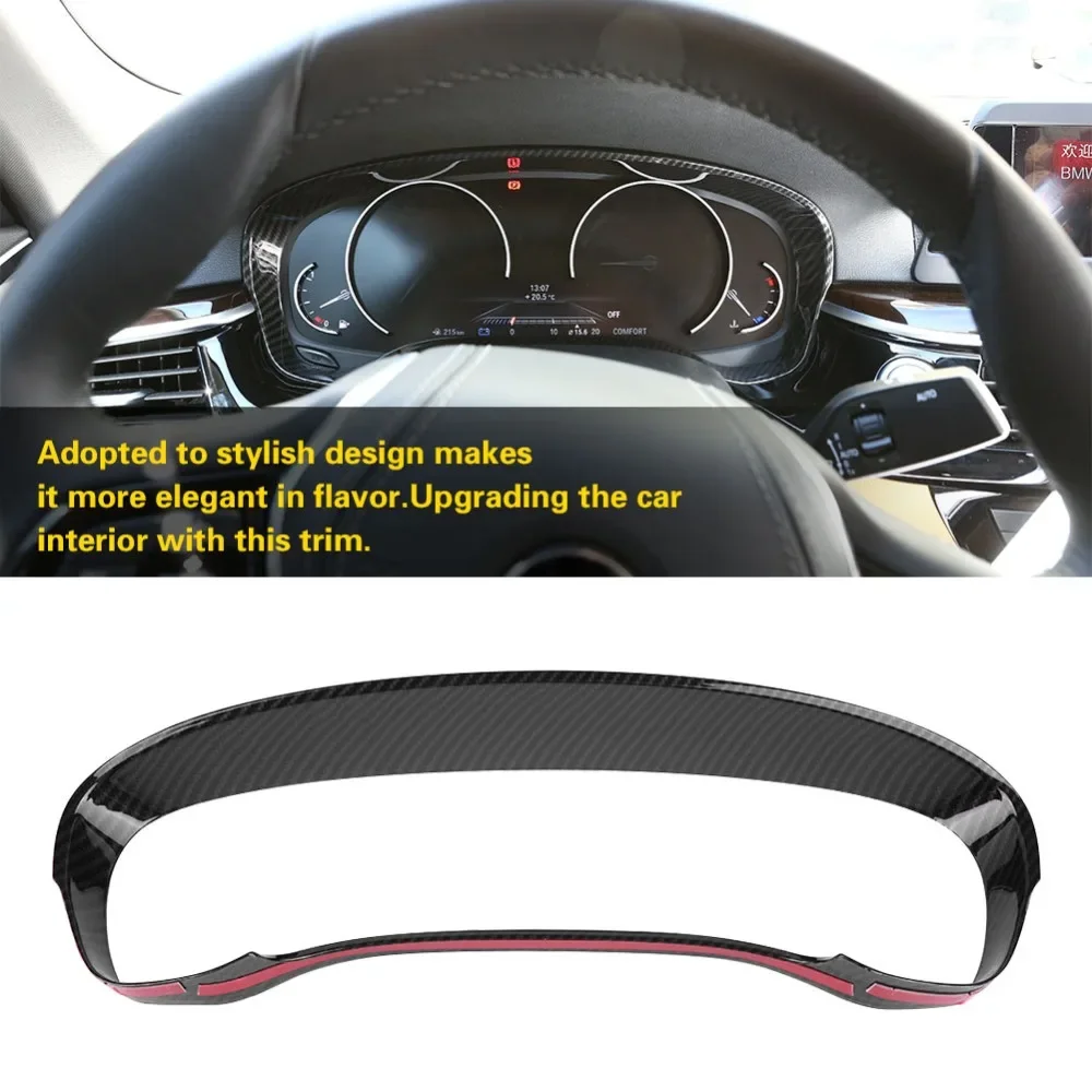 

Car Carbon Fiber Style ABS Dashboard Decoration Cover Trim Frame for BMW 5 Series G30 2017-2018 Auto Accessories