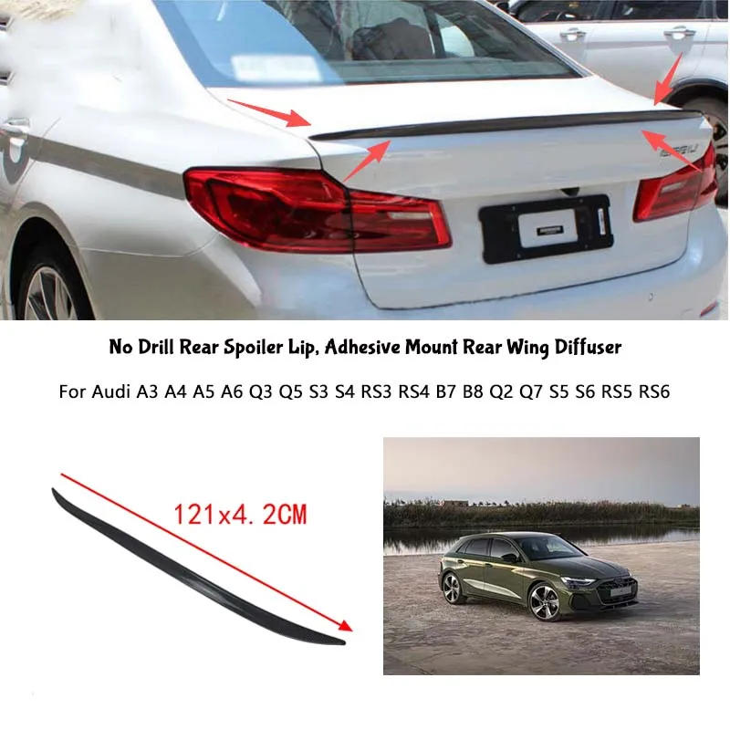 For Audi A3 A4 A5 A6 Q3 Q5 S3 S4 RS3 RS4 B7 B8 Q2 Q7 S5 S6 RS5 RS6 Rear Wing Lip Car Rear Trunk Boot Lip Spoiler Wing