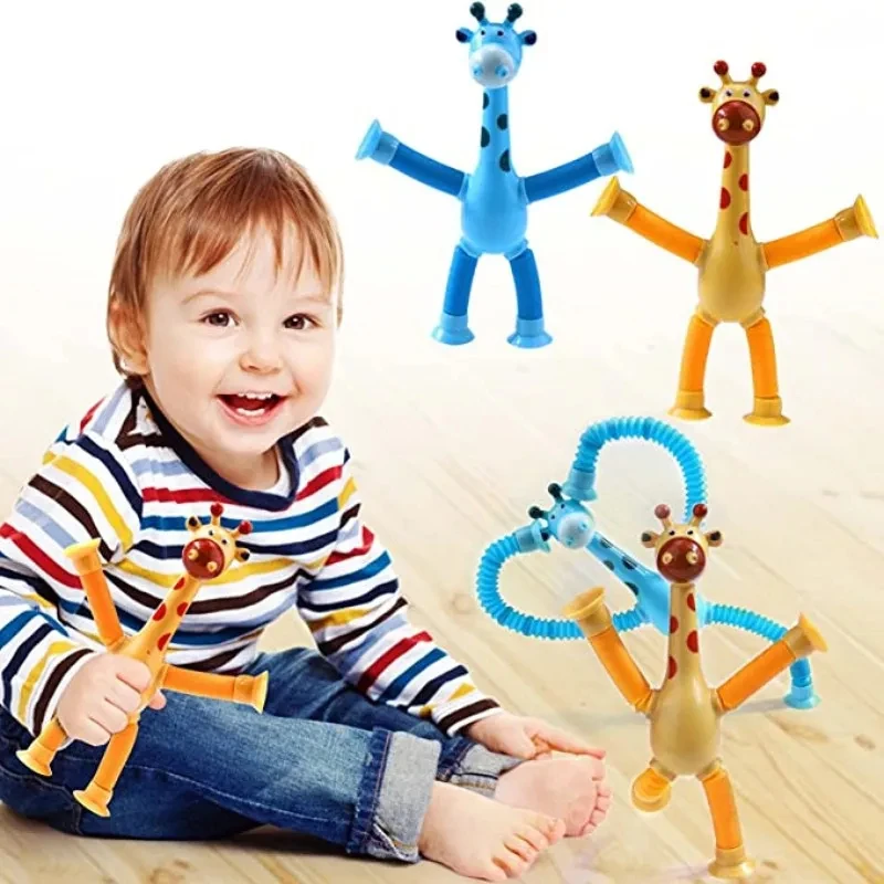 Jouets à ventouse pour enfants, Tubes pop, Soufflet mentaires oriel, Jouets anti-stress, Girafe télescopique, Soufflet souligné, Instituts, Nouveau, 4, 1Pc