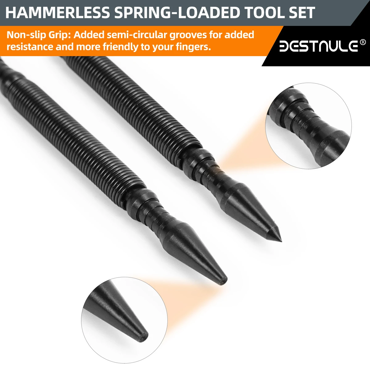 BESTNULE 5 قطع مسمار اضع مزدوج رئيس مسمار مجموعة و المزدوج رئيس مركز لكمة و Hammerless الباردة إزميل و المفصلي دبوس مزيل لكمة مجموعة