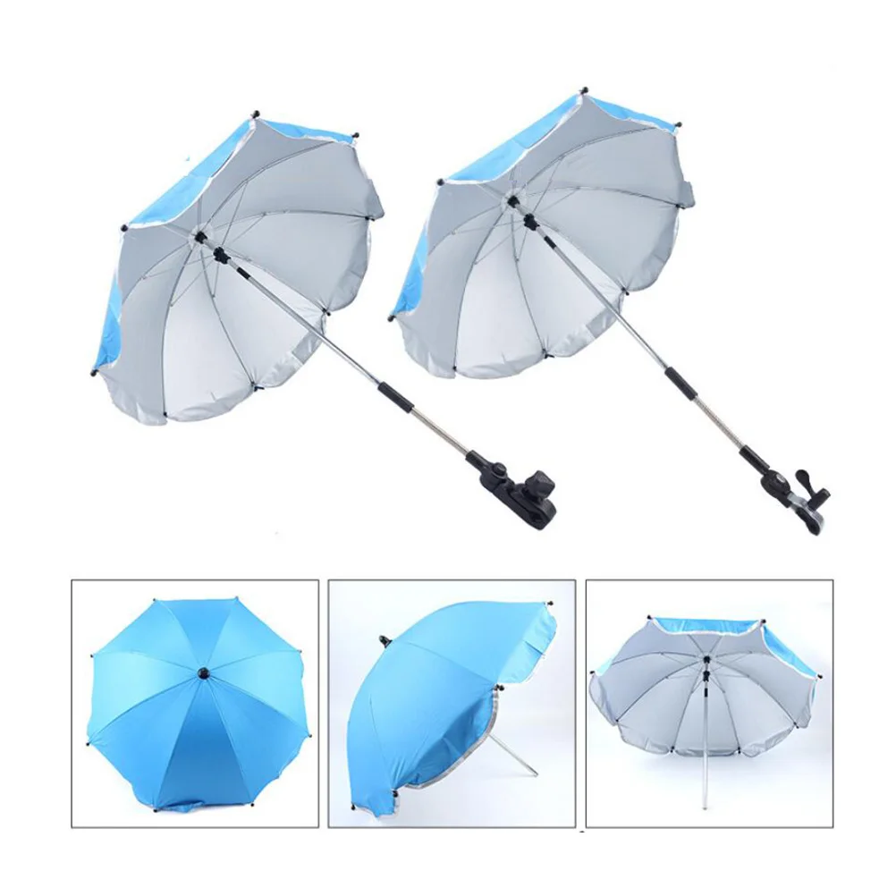 

Adjustable Baby Stroller Umbrella Mount 35.5Cm 8 Ribs Protection Pushchair Pram Bike Clip Multi Use Free Hands Safety