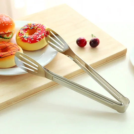 New Stainless Steel Three-Line Bread Clip Korean BBQ Clip Kitchen Steak Clip Ice Clip