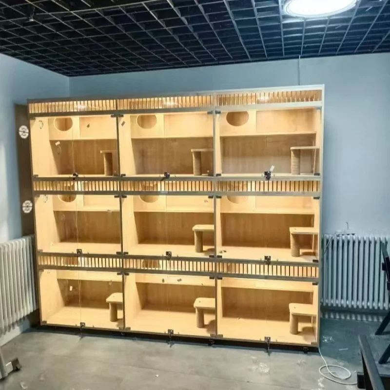 

Cat cage, villa, cat delivery room,cattery, solid wood cat foster breeding, pet store display cabinet