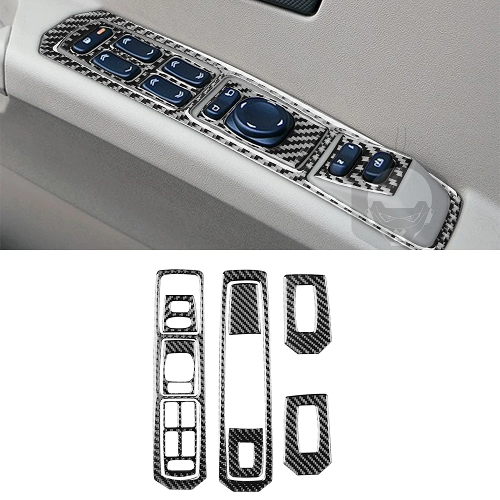 Door Window Lifting Panel Decoration Sticker Cover Kits for Cadillac CTS 2003 2004 2005 2006 2007 Carbon Fiber Car Accessoies