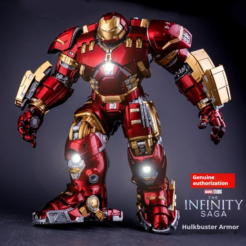 مجموعة نماذج Marvel Comics Hulk Armor واسعة النطاق، لعبة مجمعة بمصباح LED، لعبة الرجل الحديدي المجمعة، نموذج لعبة الرجل الحديدي الرائع