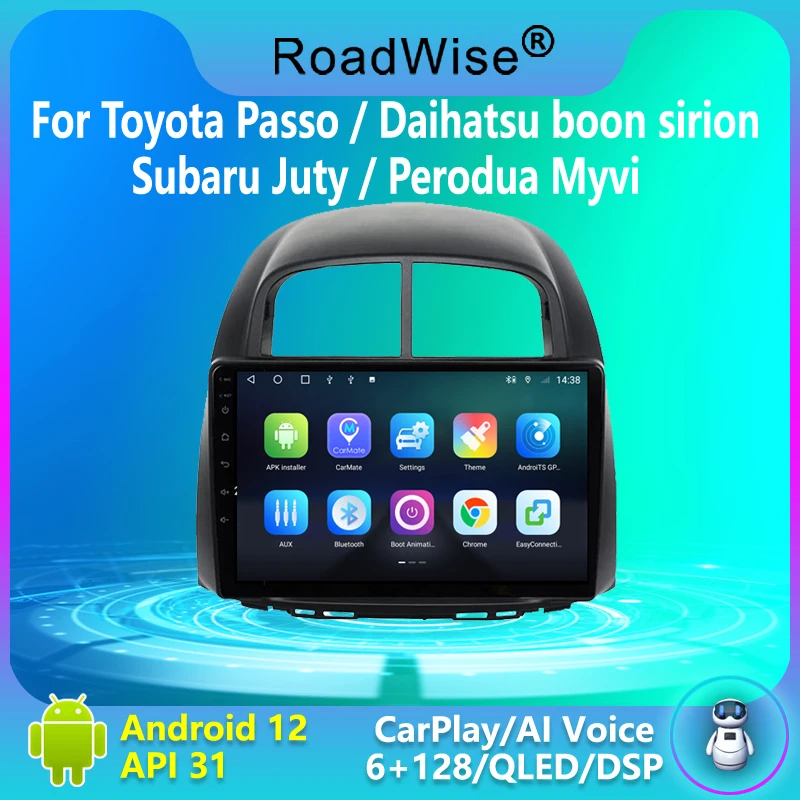 

8+256 Aandroid Car Radio Carplay For Toyota Passo Daihatsu Boon Subaru Justy Parodua Myvi 4G Wifi GPS DVD 2 DIN Autoradio Stereo