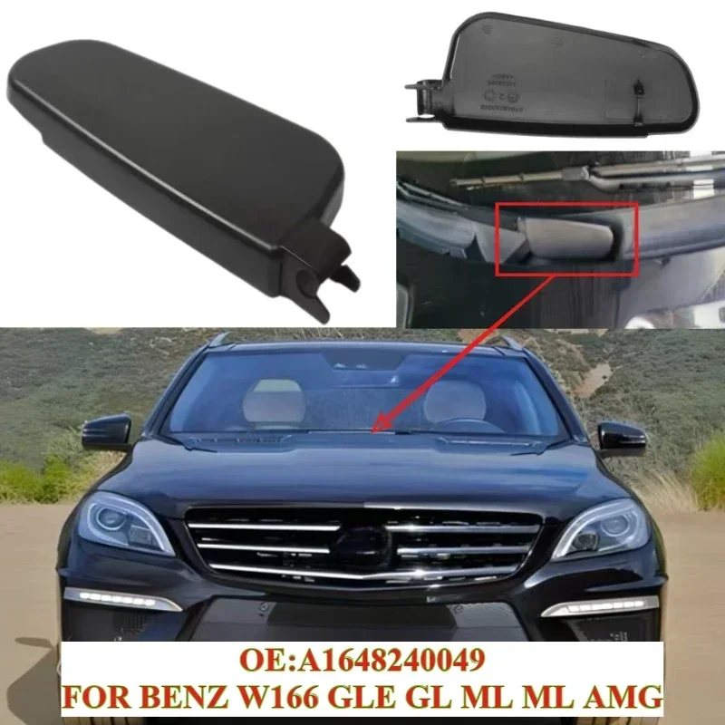 A1648240049 Front Washer Windshield Wiper Arm Cap ABS Right Slide for Mercedes-Benz W166 GLE350 GL320 ML320 ML350 AMG 63 4MATIC