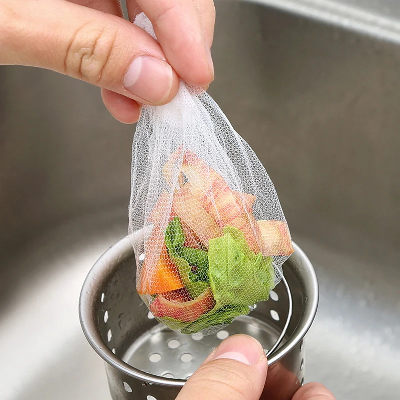 Filtro desechable para fregadero de cocina, drenaje de alcantarillado, bolsa de basura antibloqueo, bolsas de malla para piscina, colador de residuos de baño, orificio de drenaje