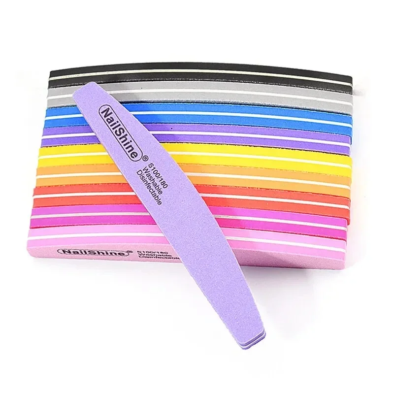 10pcs Double-sided Nail File Blocks Colorful Sponge Nail Polish Buffing Sanding Buffer Strips Polishing Pedicure Manicure Tools