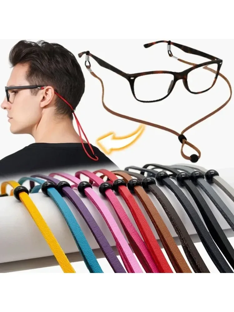 Hochwertige Leder-Sonnenbrillenband für Herren, Rutschfester Brillenhalter, Lesebrillenkette, Brillenband, Unisex