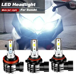 Motorcycle 9600LM LED Headlight High Low Beam Park Light Bulbs Kit 4PCS White 6000K For 2008 2009 Suzuki GSXR 600 750