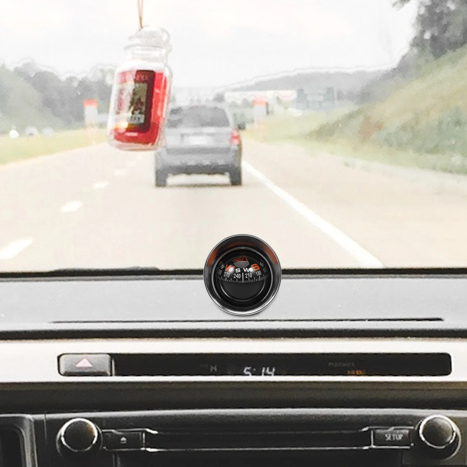 سيارة البوصلة الكرة المجال شكل السيارات لوحة القيادة لاصق جبل البوصلة أداة الملاحة لسيارة قارب شاحنة ديكور ملاحة السيارة