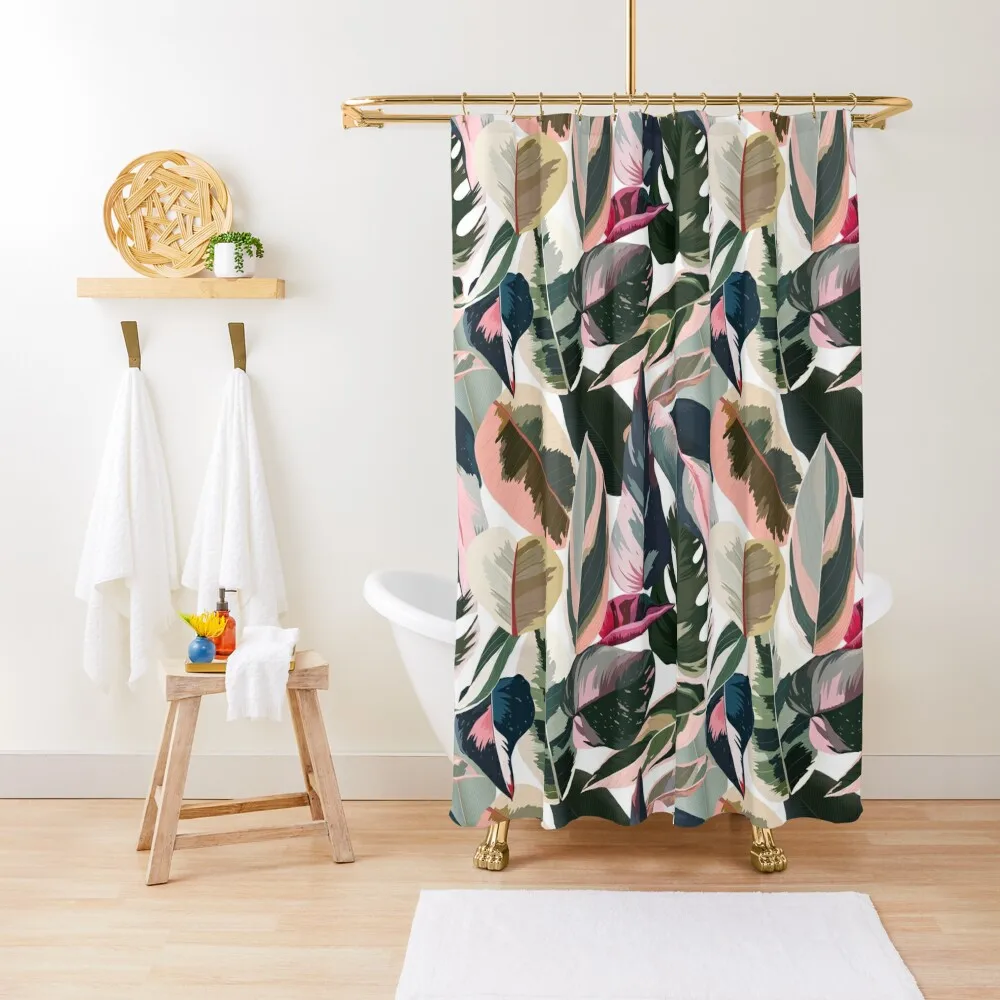 

Chic and Modern Tropical Foliage Shower Curtain Bathroom Accessories Bathroom Showers Washable Waterproof Fabric Shower Curtain