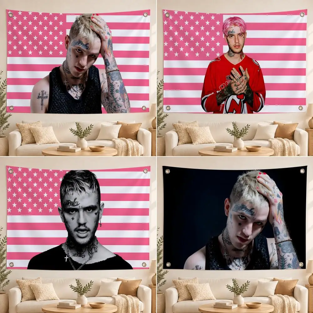 singer Lil Peep Flags Suitable For Party Club Outdoor Interior Wall Art Decoration Banner Fans Gift