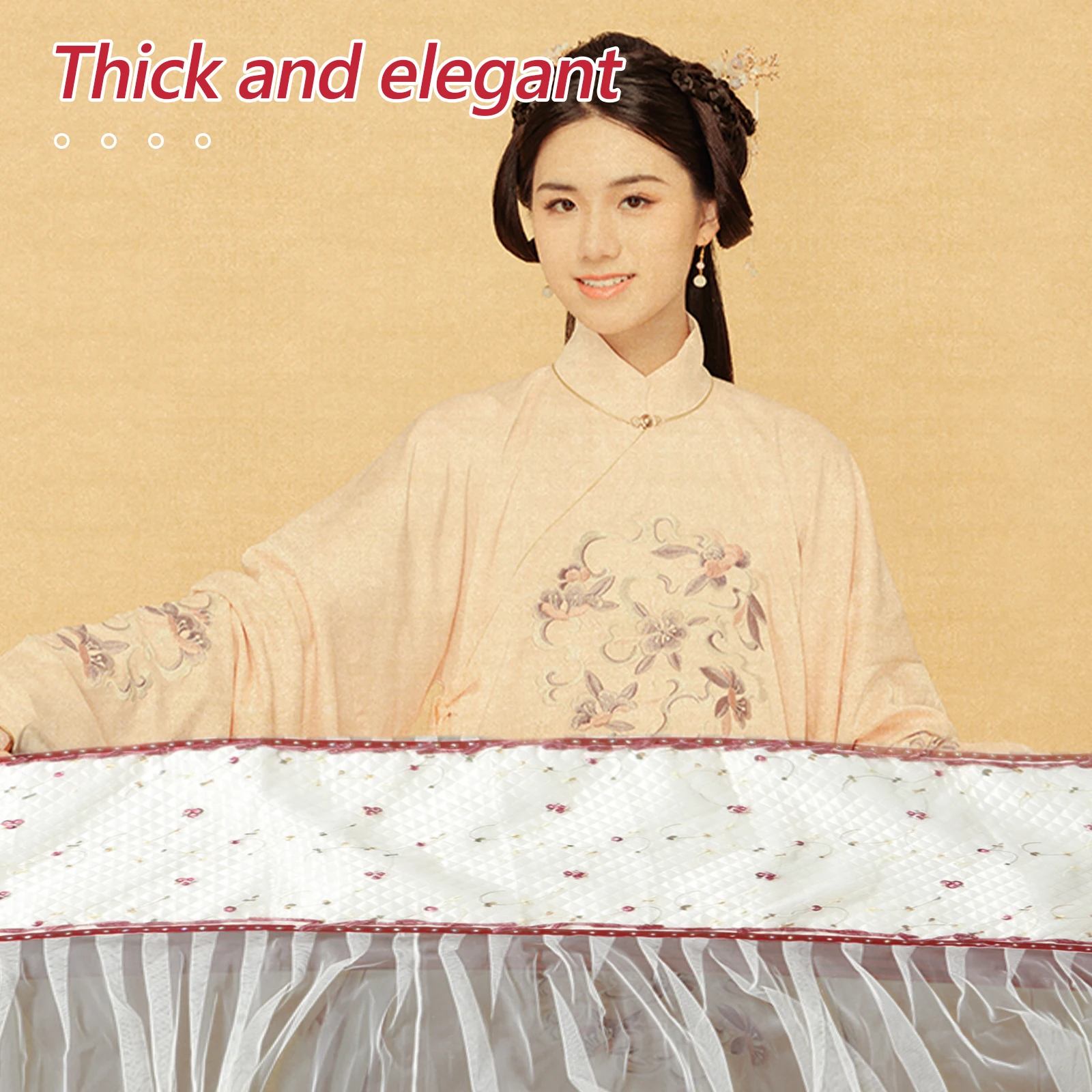 

Exquisite Cover Protective Cover For Guzheng Instrument Universal Reusable Elegant Lace Cotton Design Compact Foldable Travel
