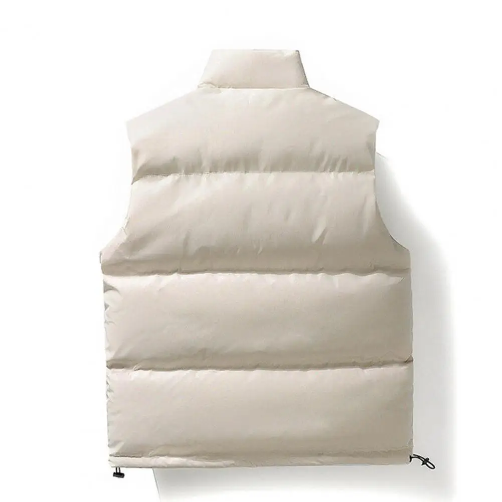 

Men Vest Jacket Men's Stand Collar Down Waistcoat with Pockets Sleeveless Zipper Closure Winter Vest Coat for Cold Weather
