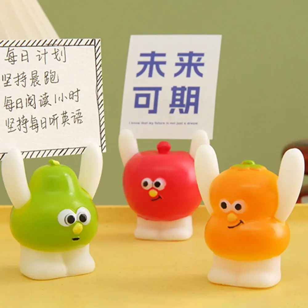 Ins Fruit Message Folder Cartoon Creative Business Card Holder Inspirational Anti-fall Small Animal Desktop Decoration Home