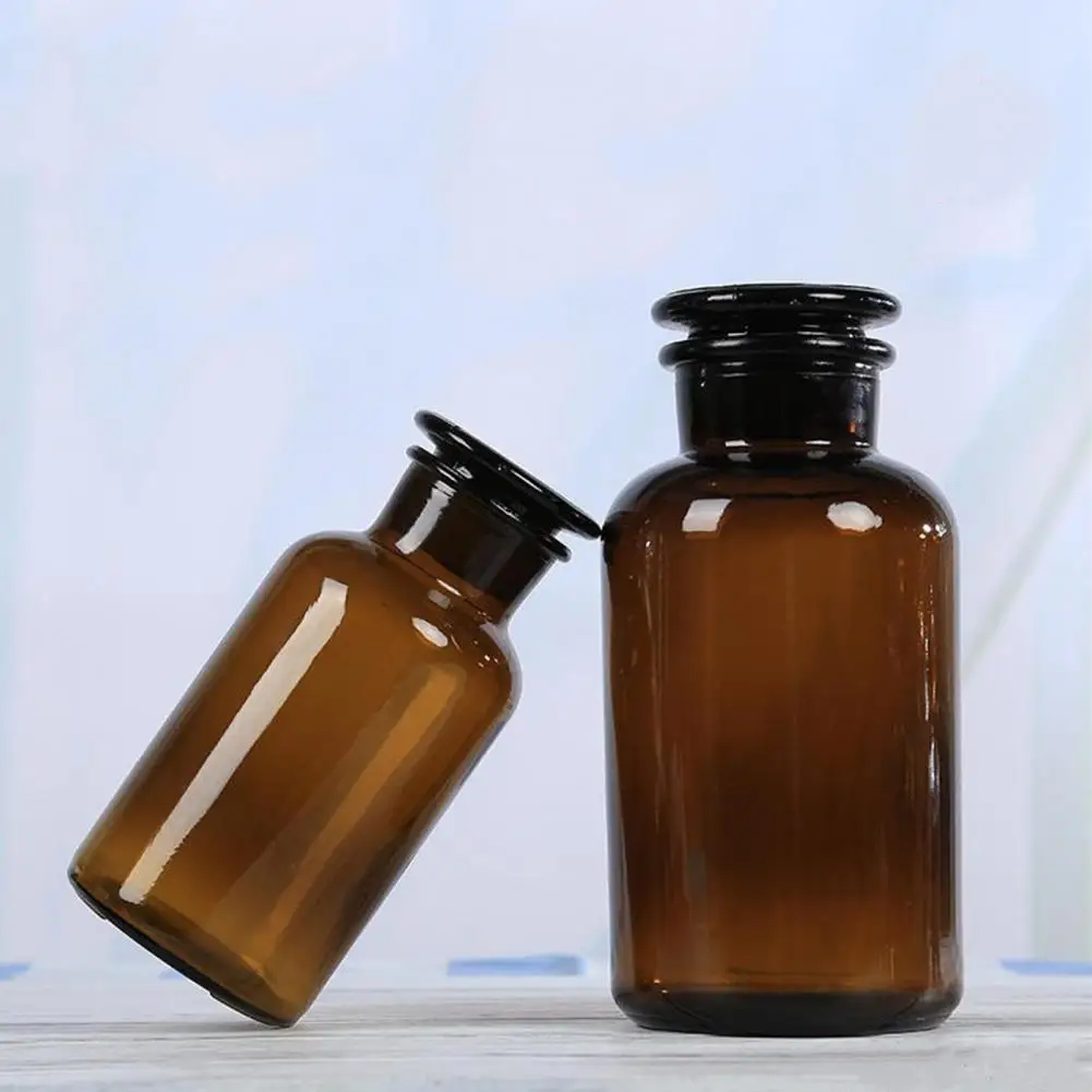 30/60/125/250/500ml Reagent Jar Leak-Resistant Clear Small Reagent Bottles with Caps Reagent Bottle Glass Laboratory Bottle