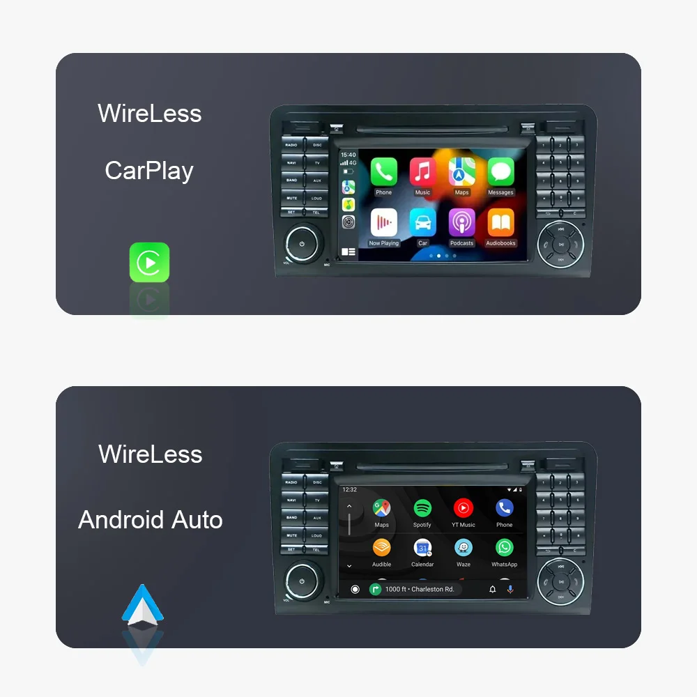7“ 360 12GB+256G Carplay DSP Android 14.0 Car Player GPS map WIFI Stereo Radio navigation For Benz ML M-Class W164 GL-Class X164