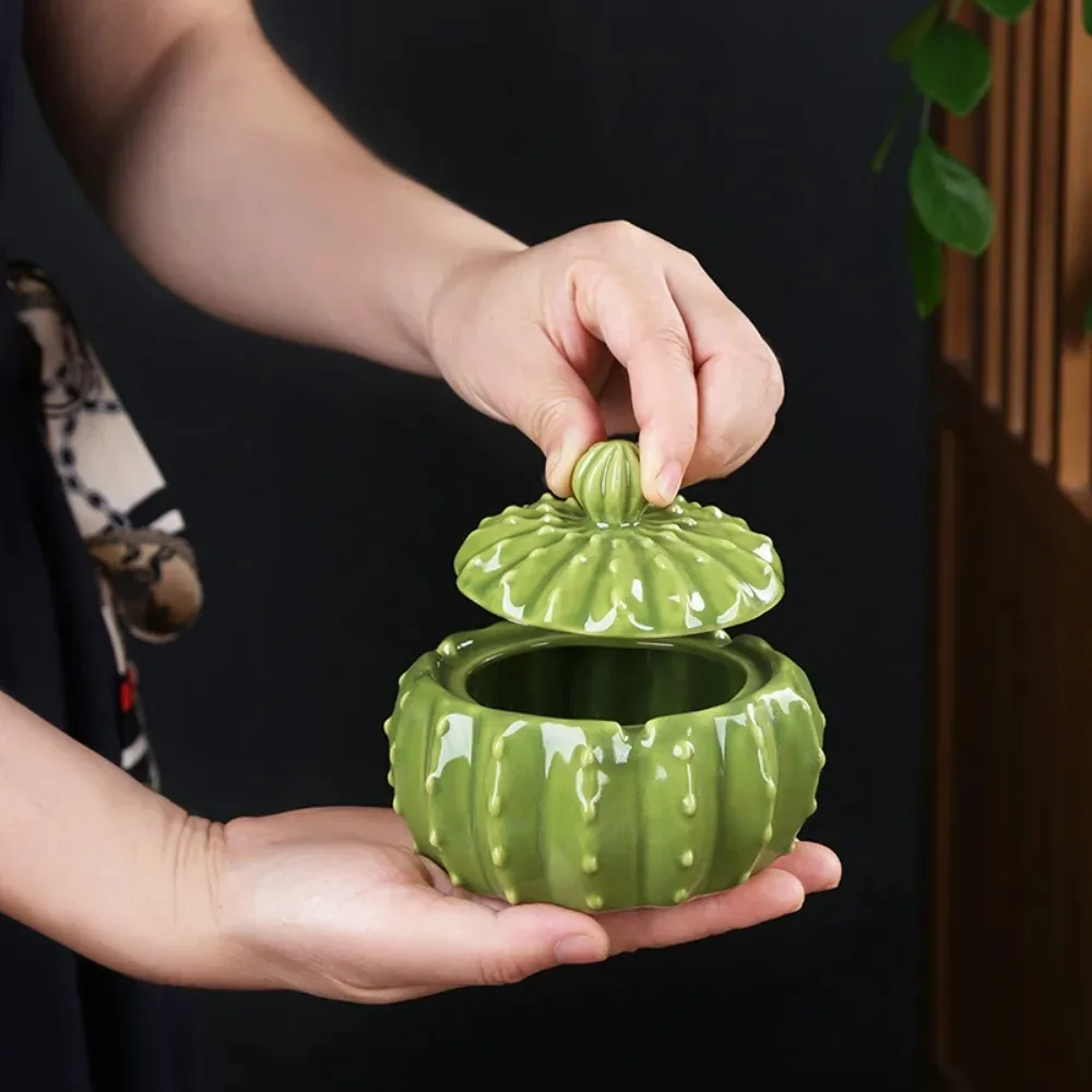 

Cactus Shape Ceramic Ashtray Ornaments Living Room Bedroom Effect Office Cactus Covered Ashtray Crafts Birthday Gifts