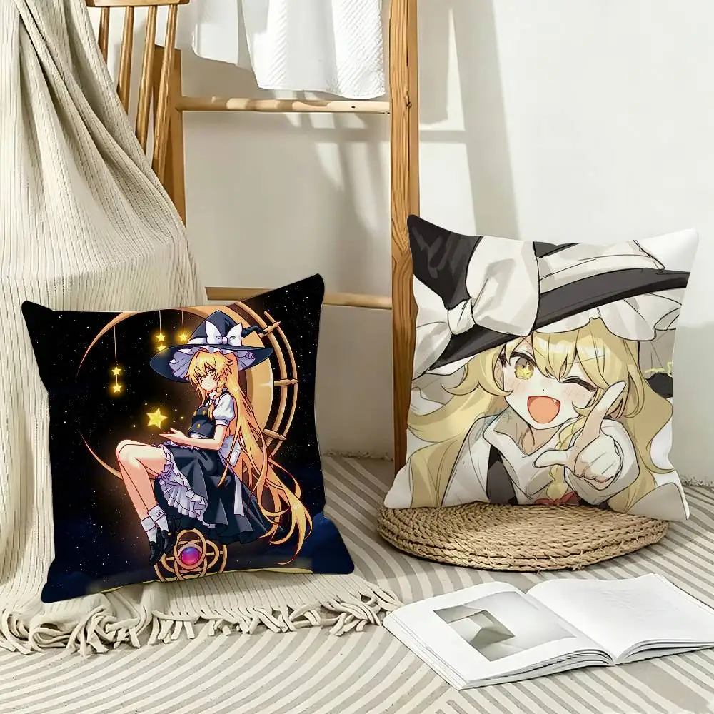 M-Marisa Kirisame Touhou Project Character   Pillow Case Pattern Printed Pillowcase For Living Room Sofa Cushion Cover