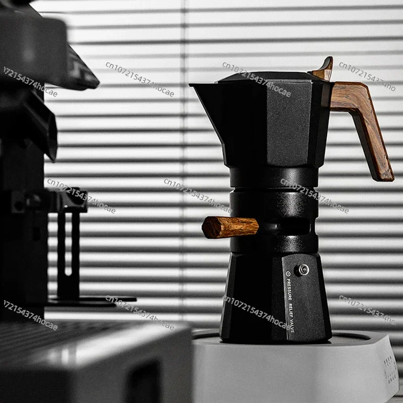 Classic aluminum Italian coffee machine 2 cups temperature controlled double valve stove induction mocha pot